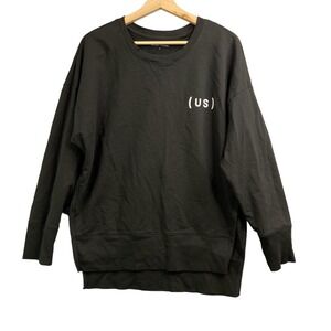 Universal Standard‎ Sweatshirt S 14/16 Fiona Open Side Oversized Pullover Black